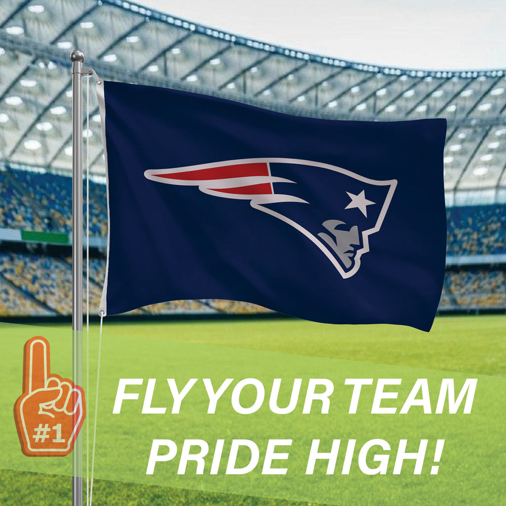 New England Patriots Single Sided Flag w/ 2 Grommets, 3'x5'