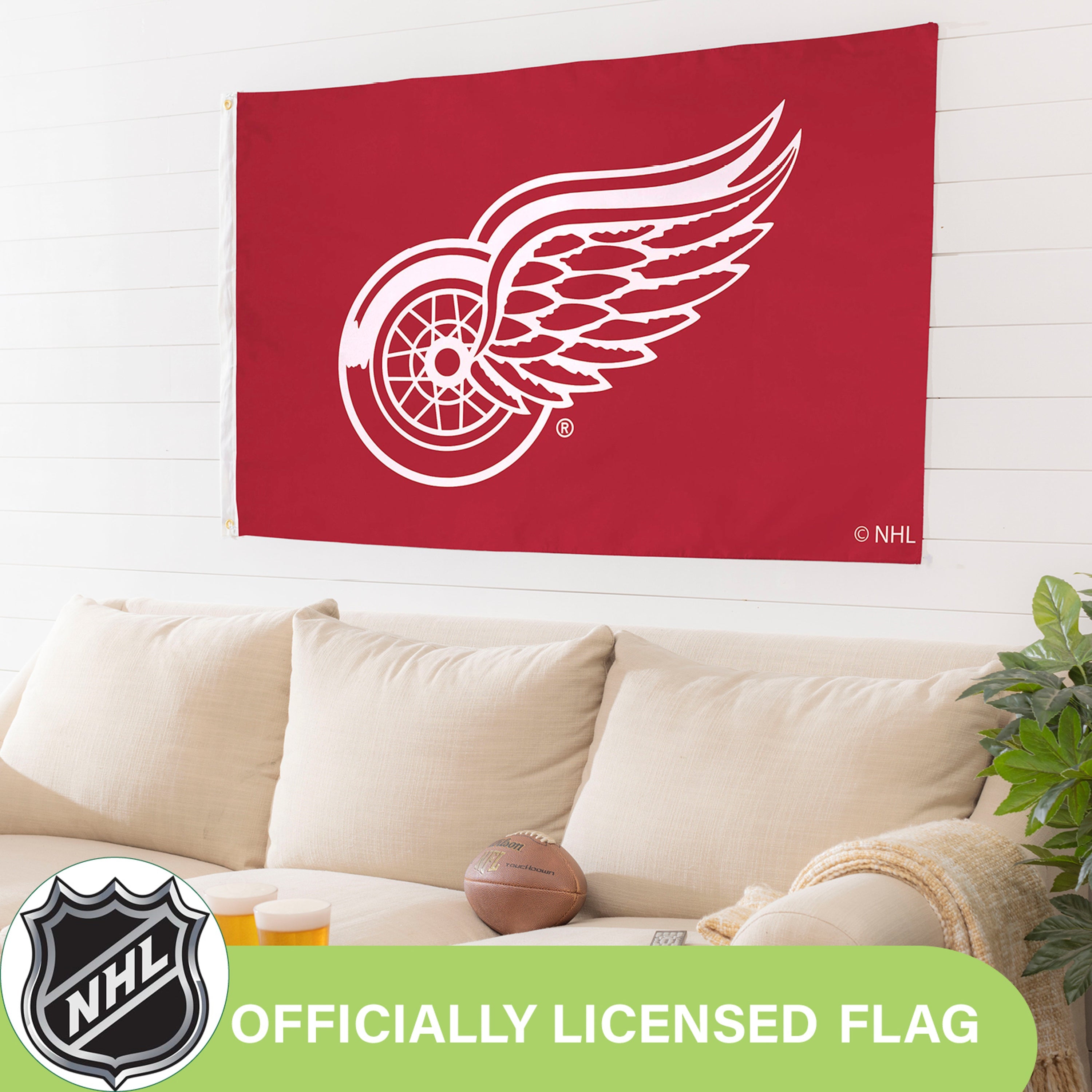 Detroit Red Wings Single Sided Estate Flag with 2 Grommets, 3'x5'