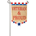 Veteran & Proud Garden Burlap Flag