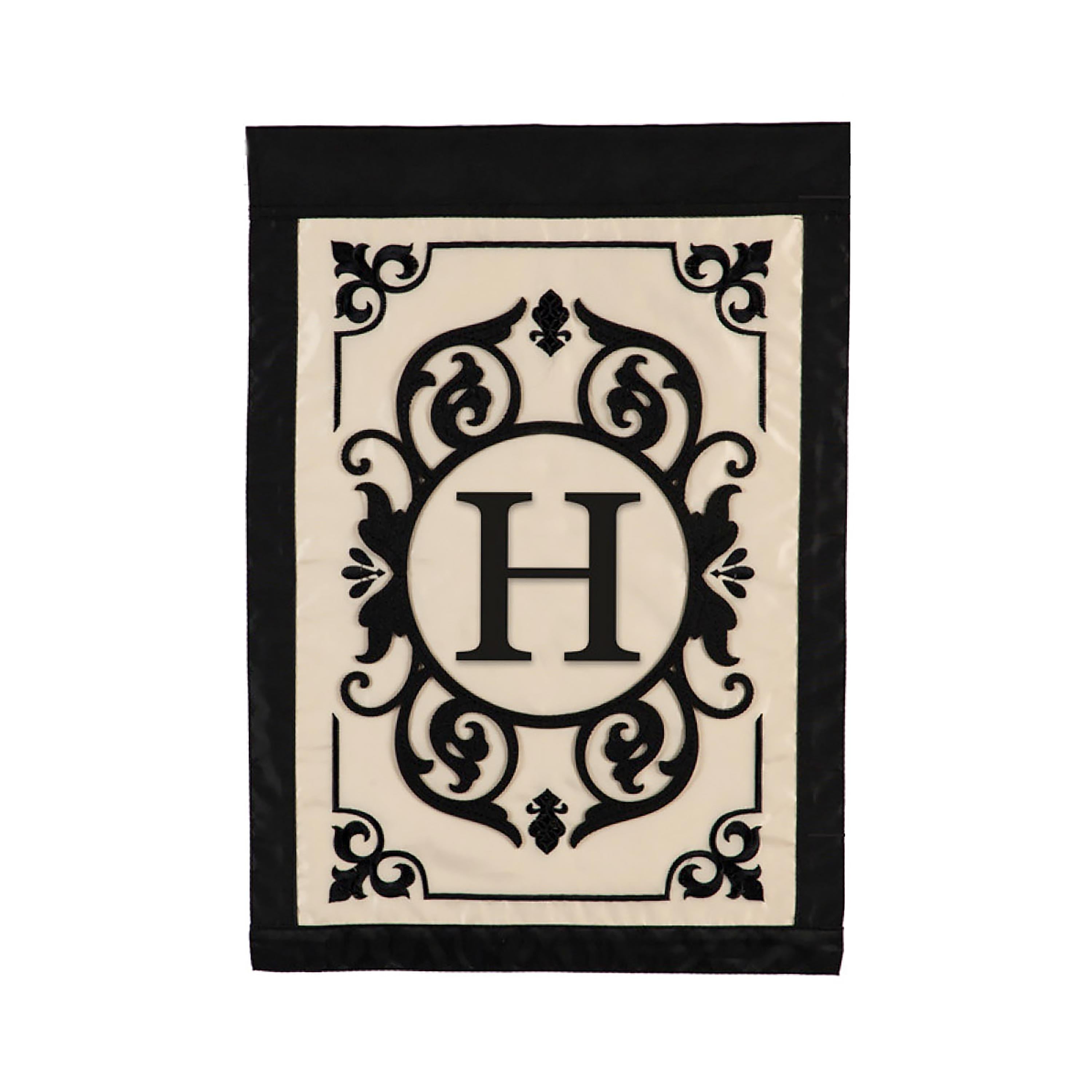Cambridge Monogram Garden Applique Flag, Letter H