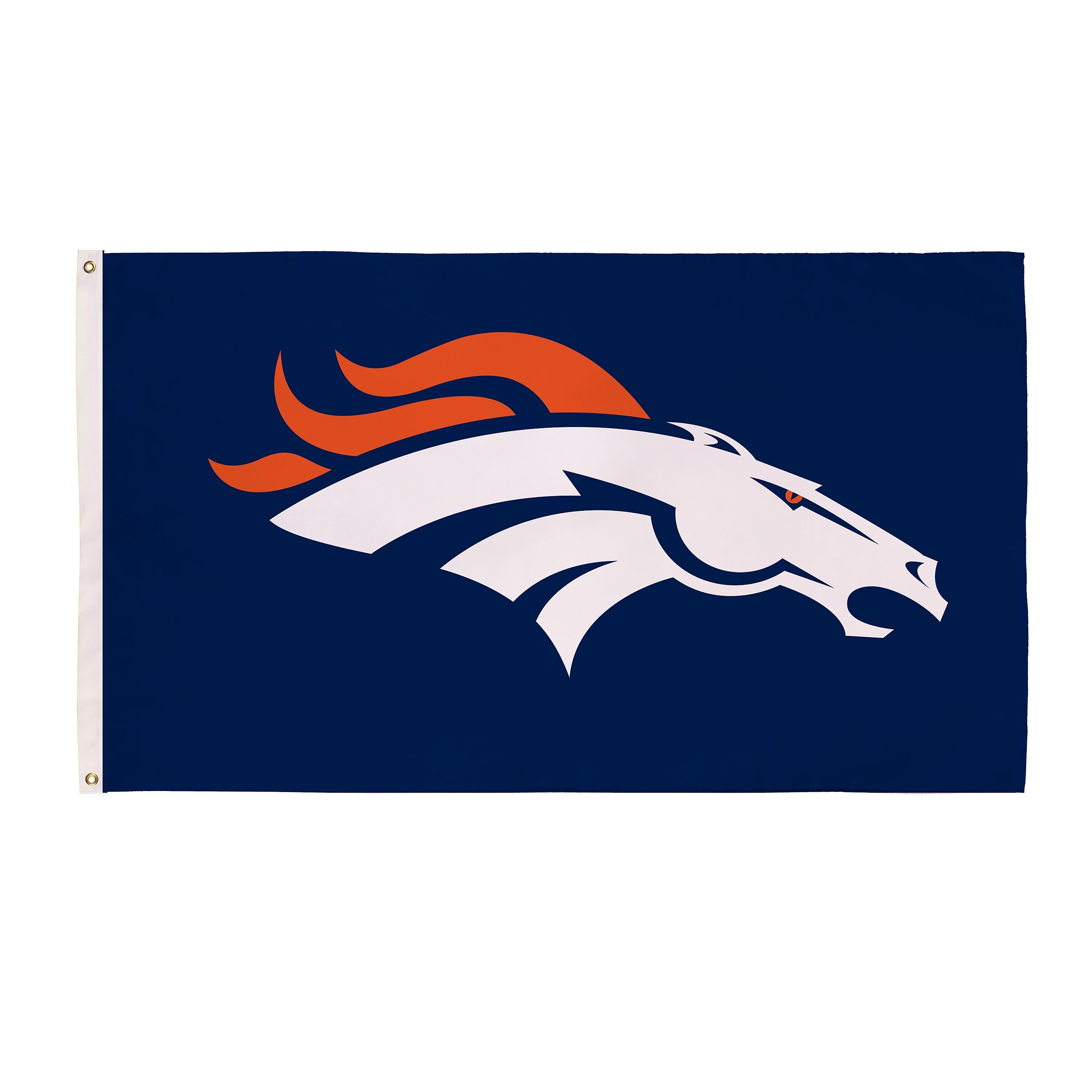 Denver Broncos Single Sided Flag with 2 Grommets, 3'x5'