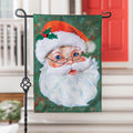 Merry Santa Linen Garden Flag