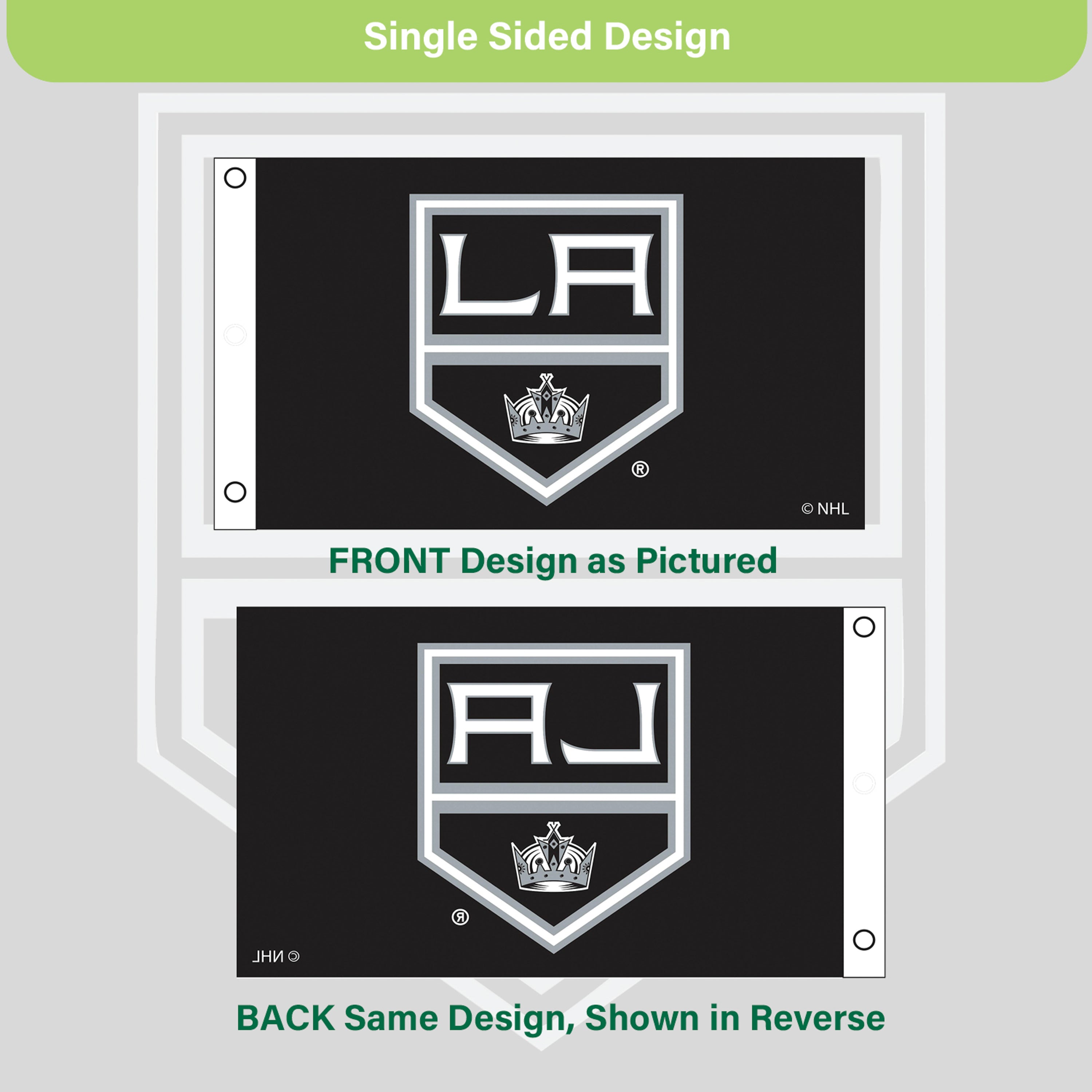 Los Angeles Kings Single Sided Flag w/ 2 Grommets, 3'x5'