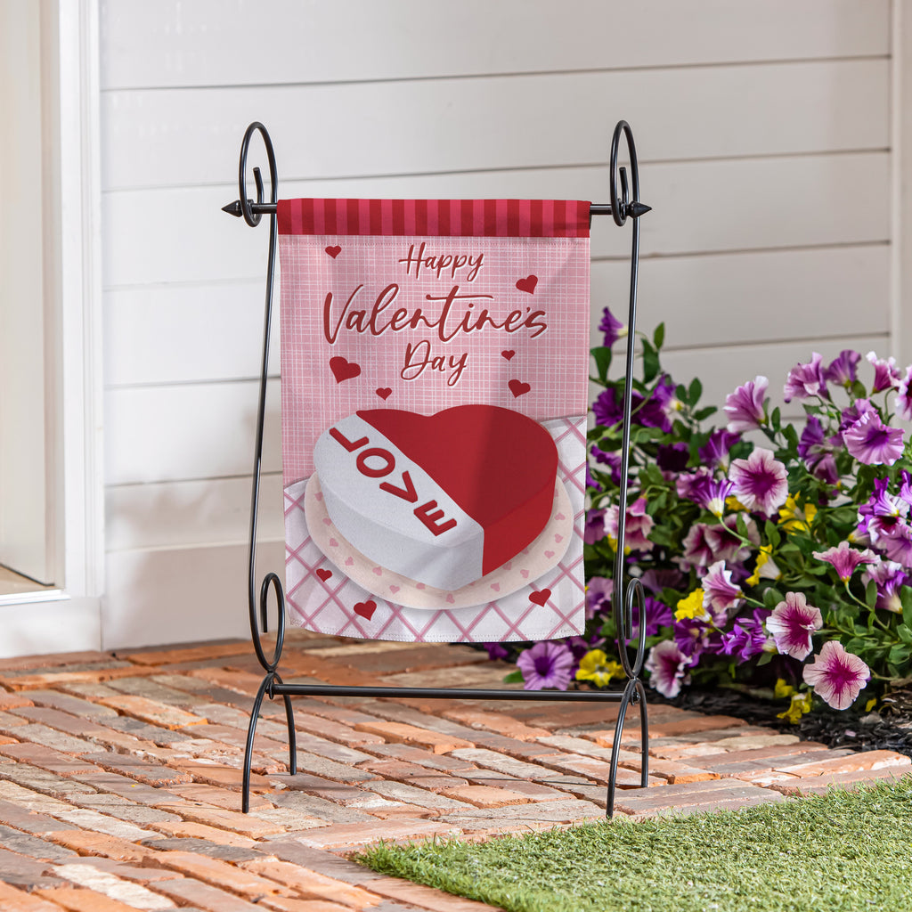 Cake Full Of Love Suede Garden Flag