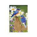 Bluebirds on Post Garden Linen Flag