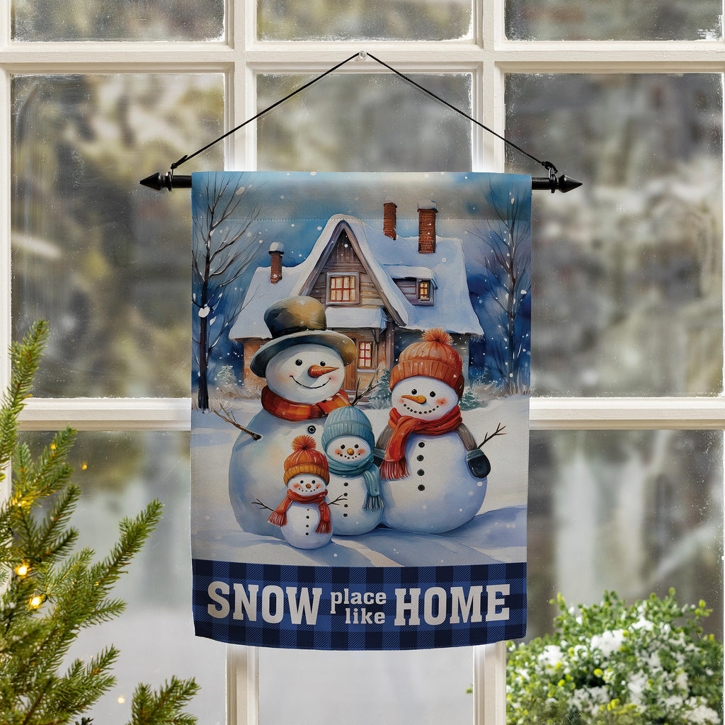 Snow Place Like Home Suede Garden Flag