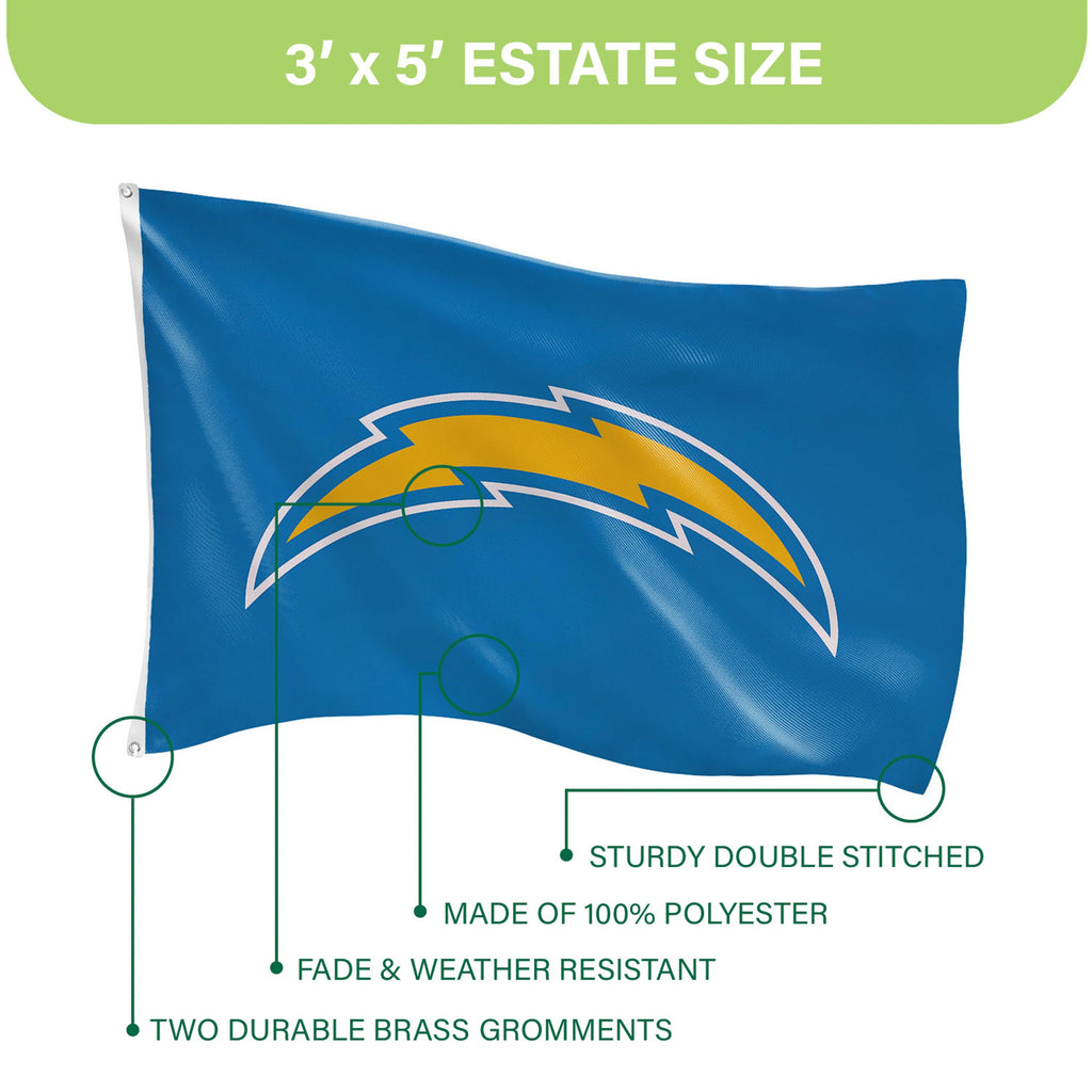 Los Angeles Chargers Single Sided Estate Flag with 2 Grommets, 3'x5'