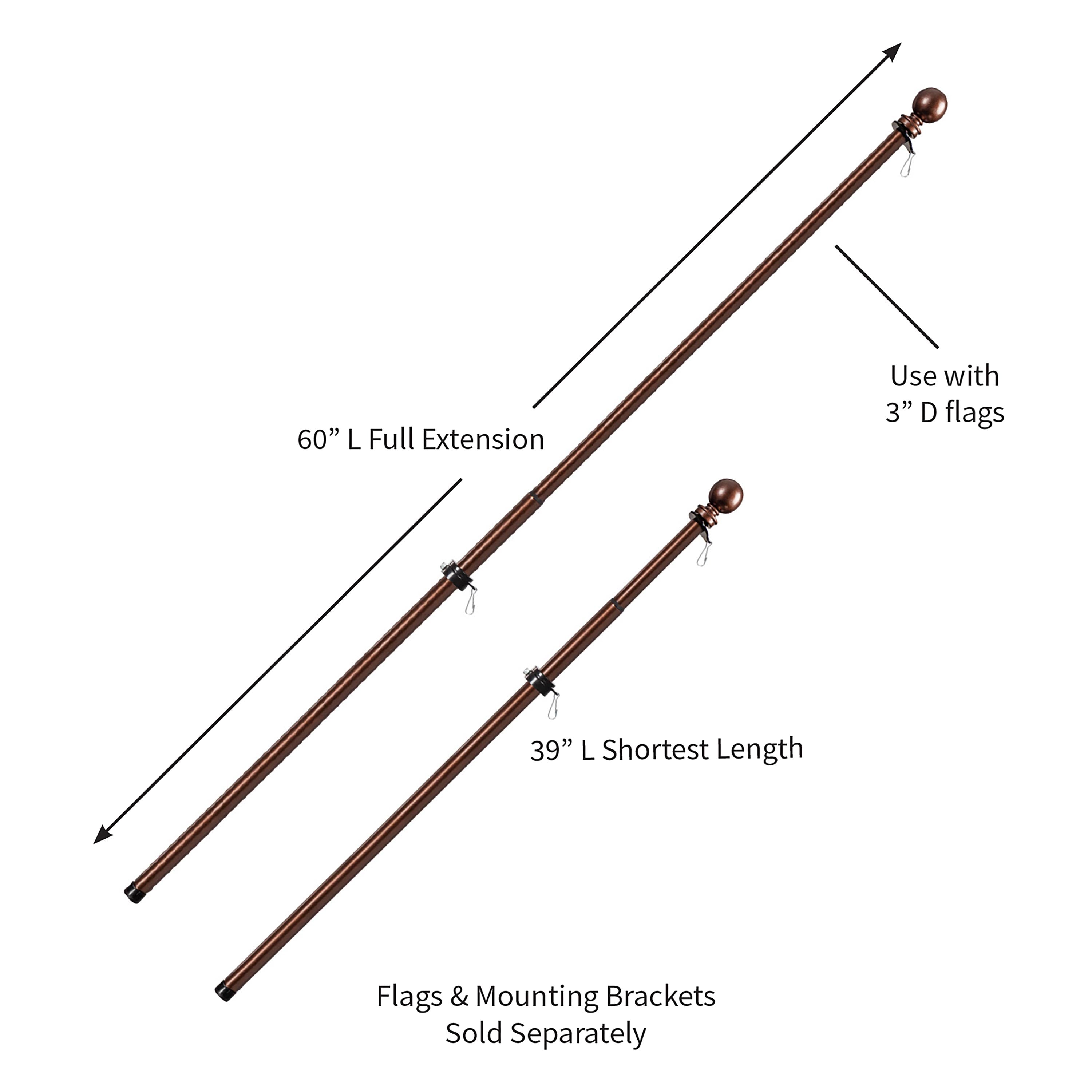 Extendable Metal House Flag Pole