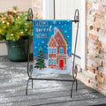 Gingerbread Home Suede Garden Flag