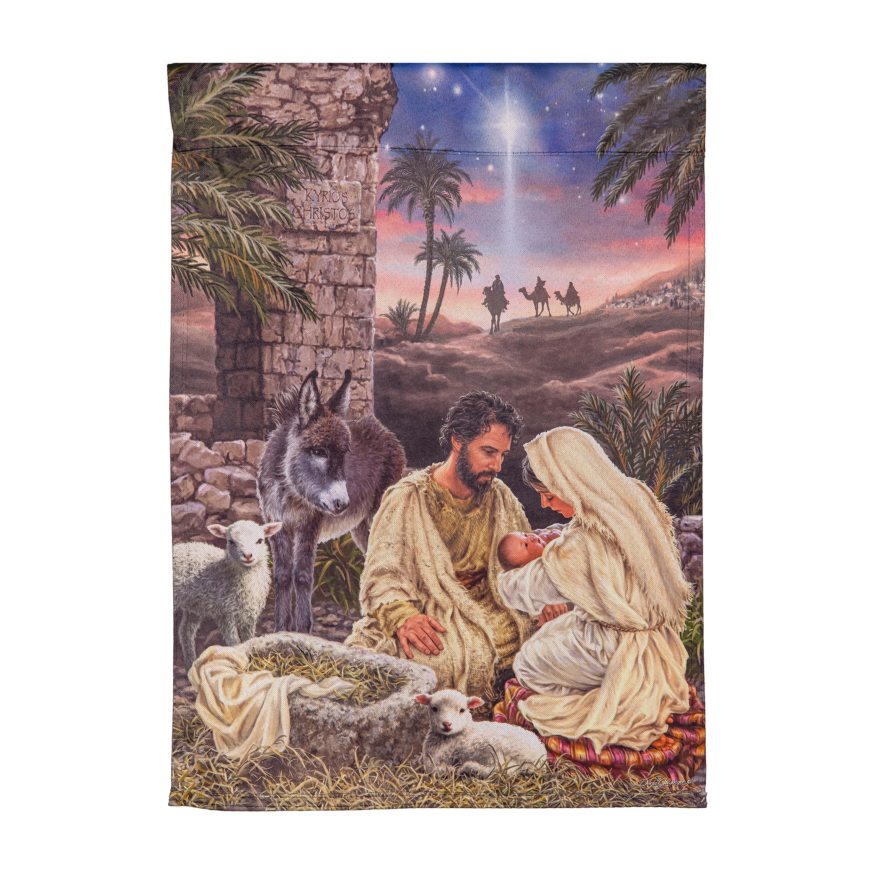 Brilliant Nativity Suede Garden Flag