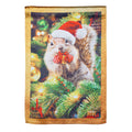 Santa Squirrel Lustre House Flag