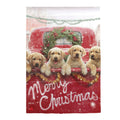 Red Truck with Puppies Suede House Flag