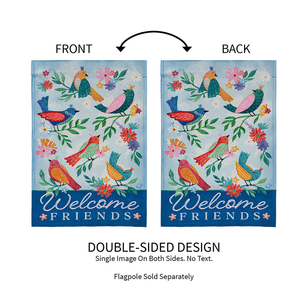 Bird Queens Garden Linen Flag