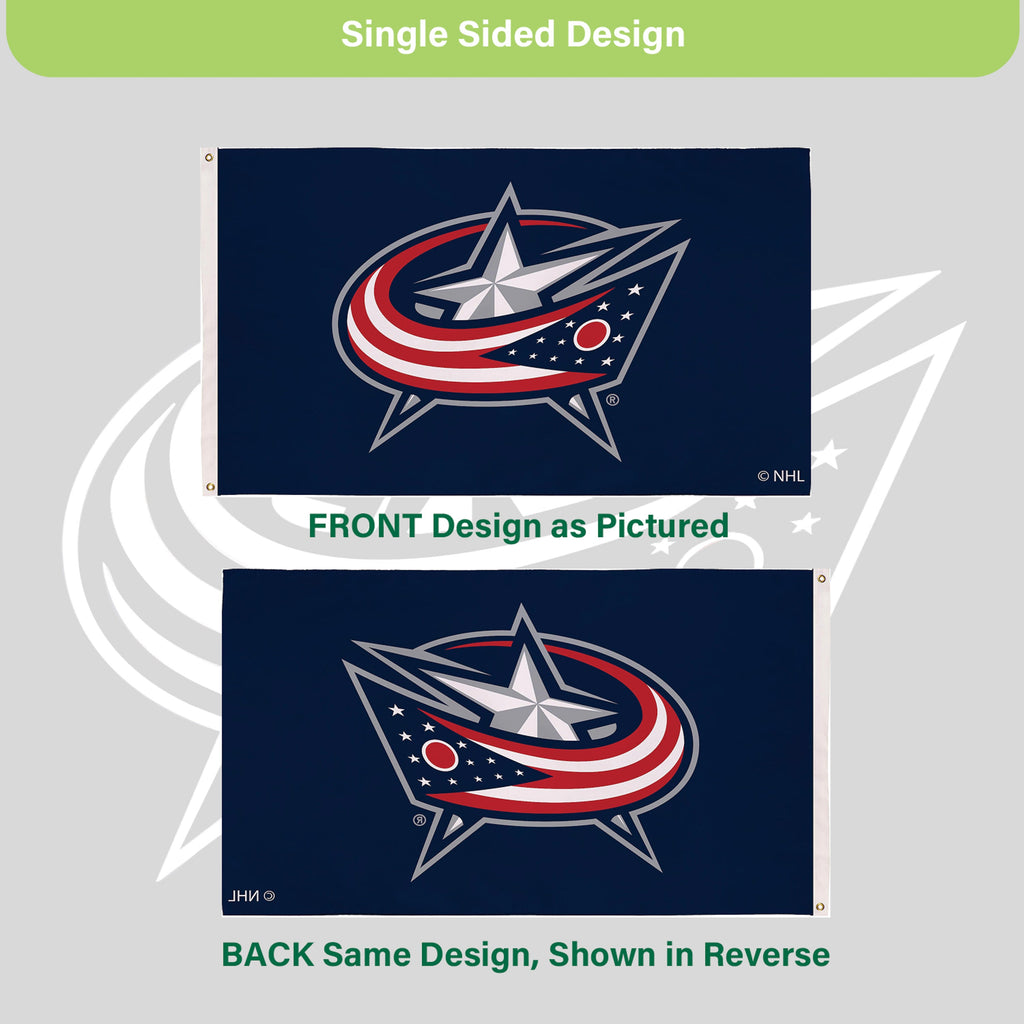 Columbus Blue Jackets Single Sided Flag with 2 Grommets, 3'x5'