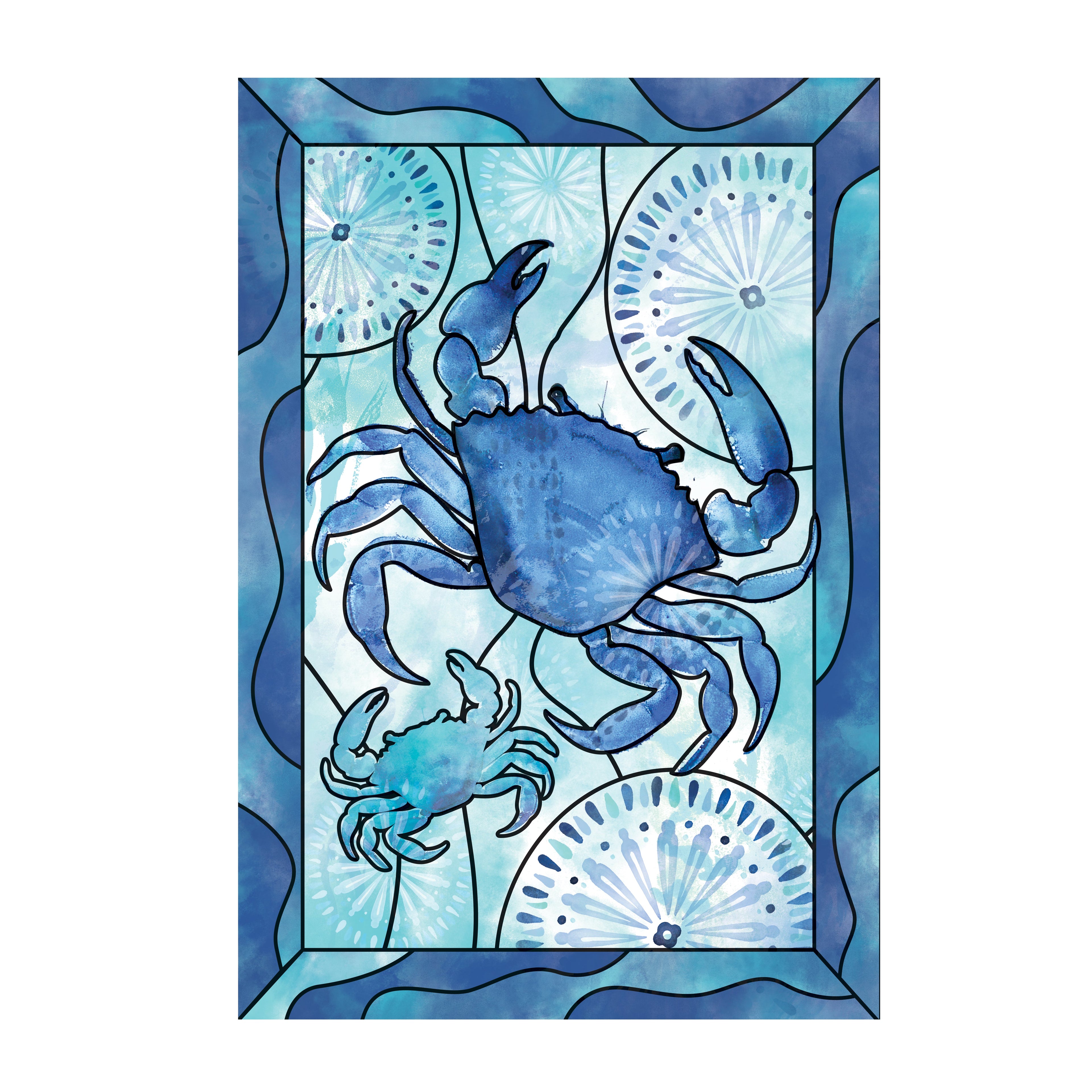 Seaside Retreat Framed Crab Applique House Flag