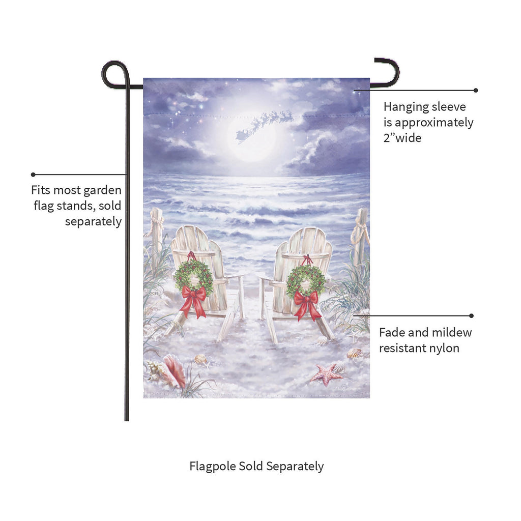 Christmas on the Beach Suede Garden Flag