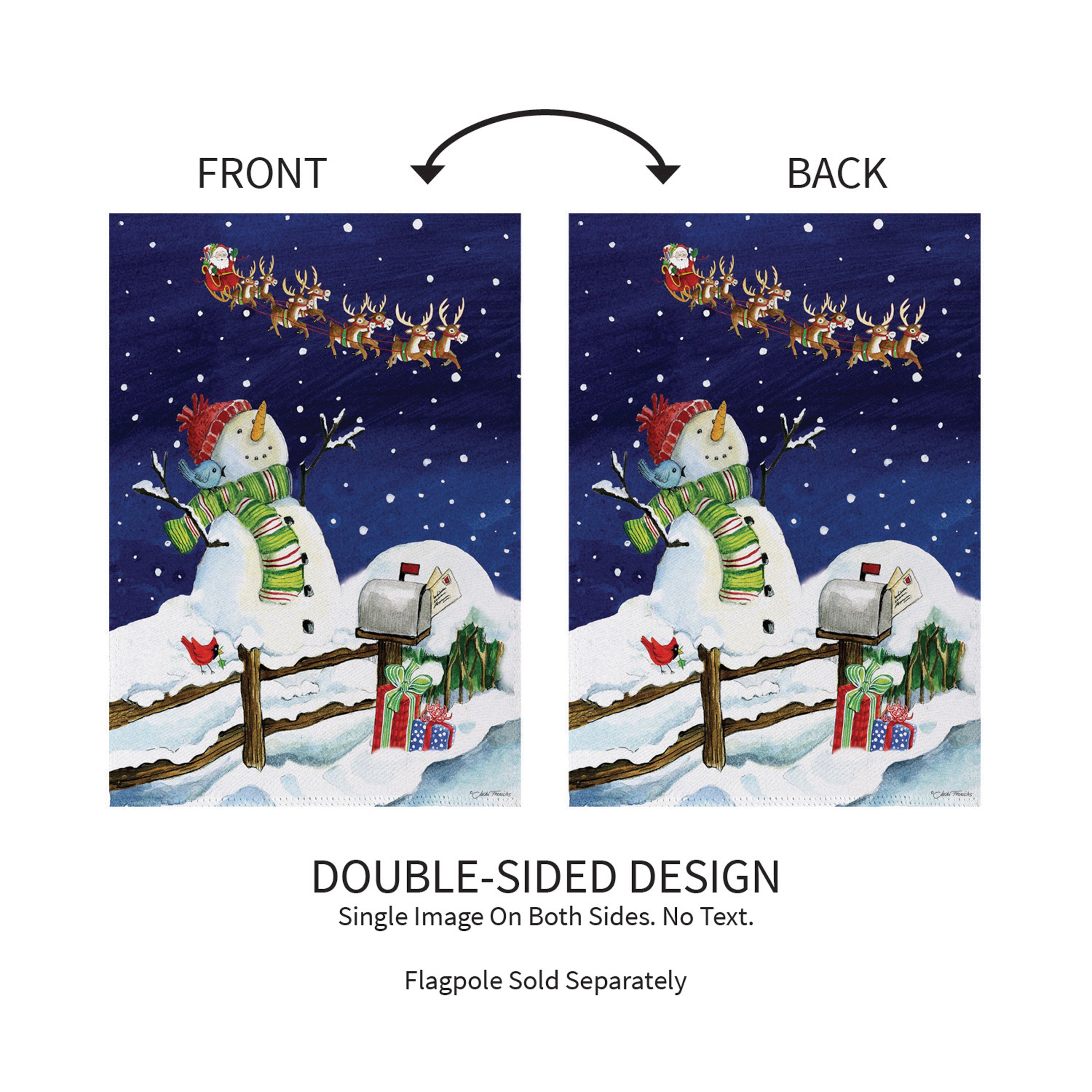 Santa & Snowman Suede Garden Flag