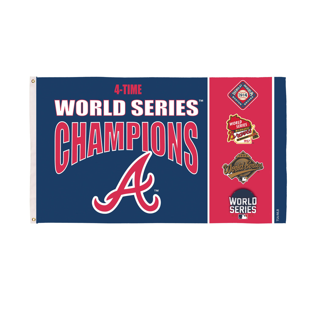Atlanta Braves Single Sided Flag w/ 2 Grommets, 3'x5' Multi Win Flag