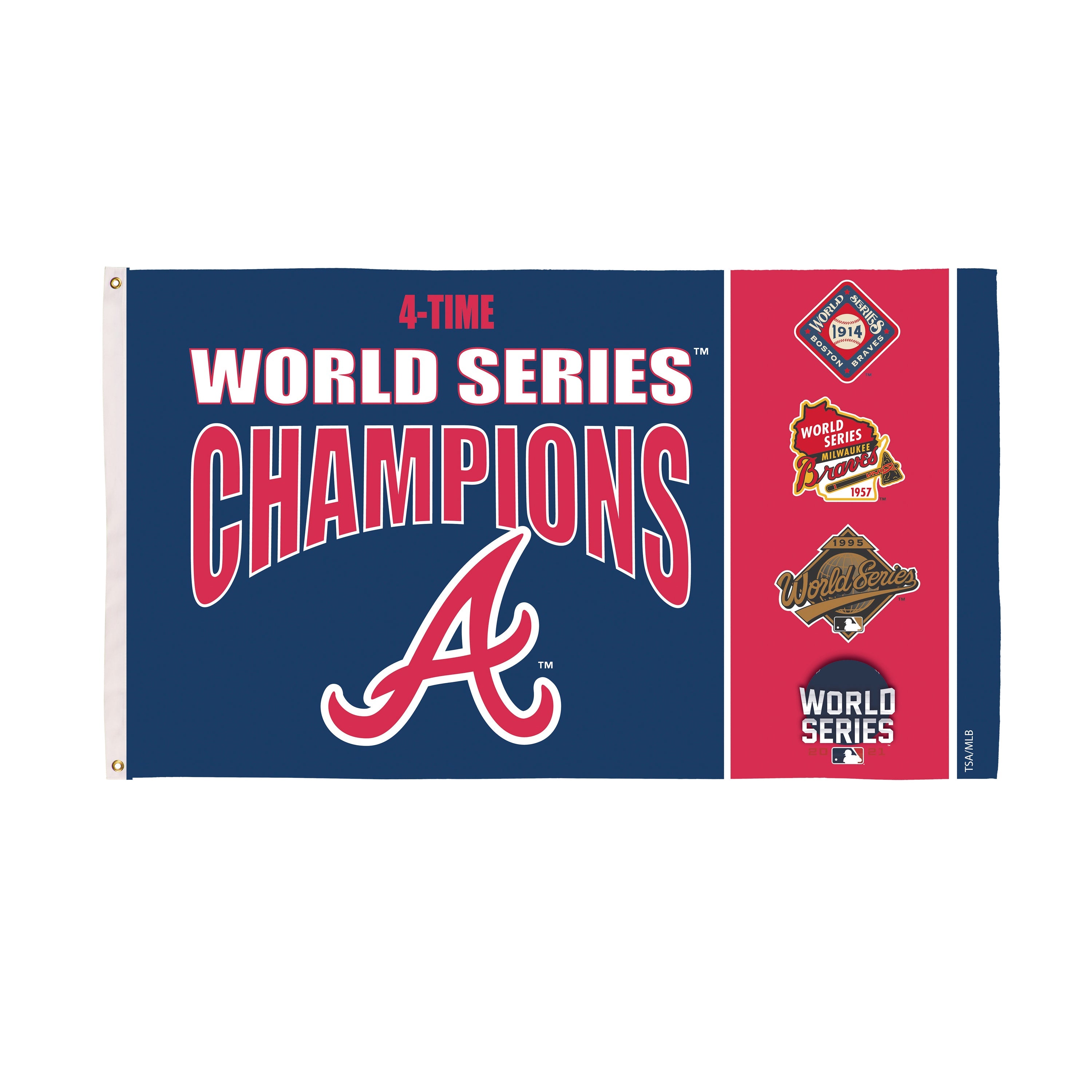 Atlanta Braves Single Sided Flag w/ 2 Grommets, 3'x5' Multi Win Flag