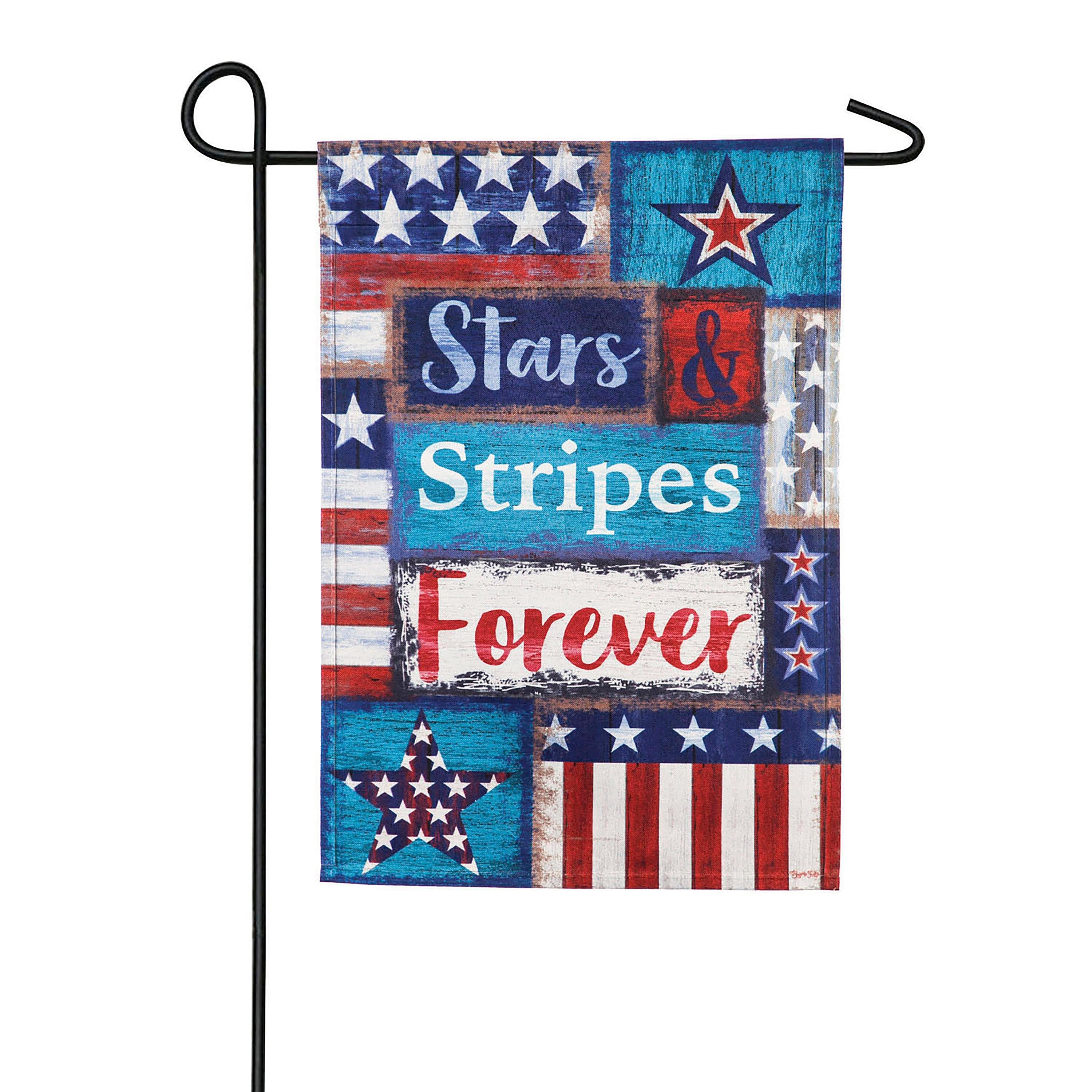 Stars and Stripes Forever Garden Linen Blackout Flag