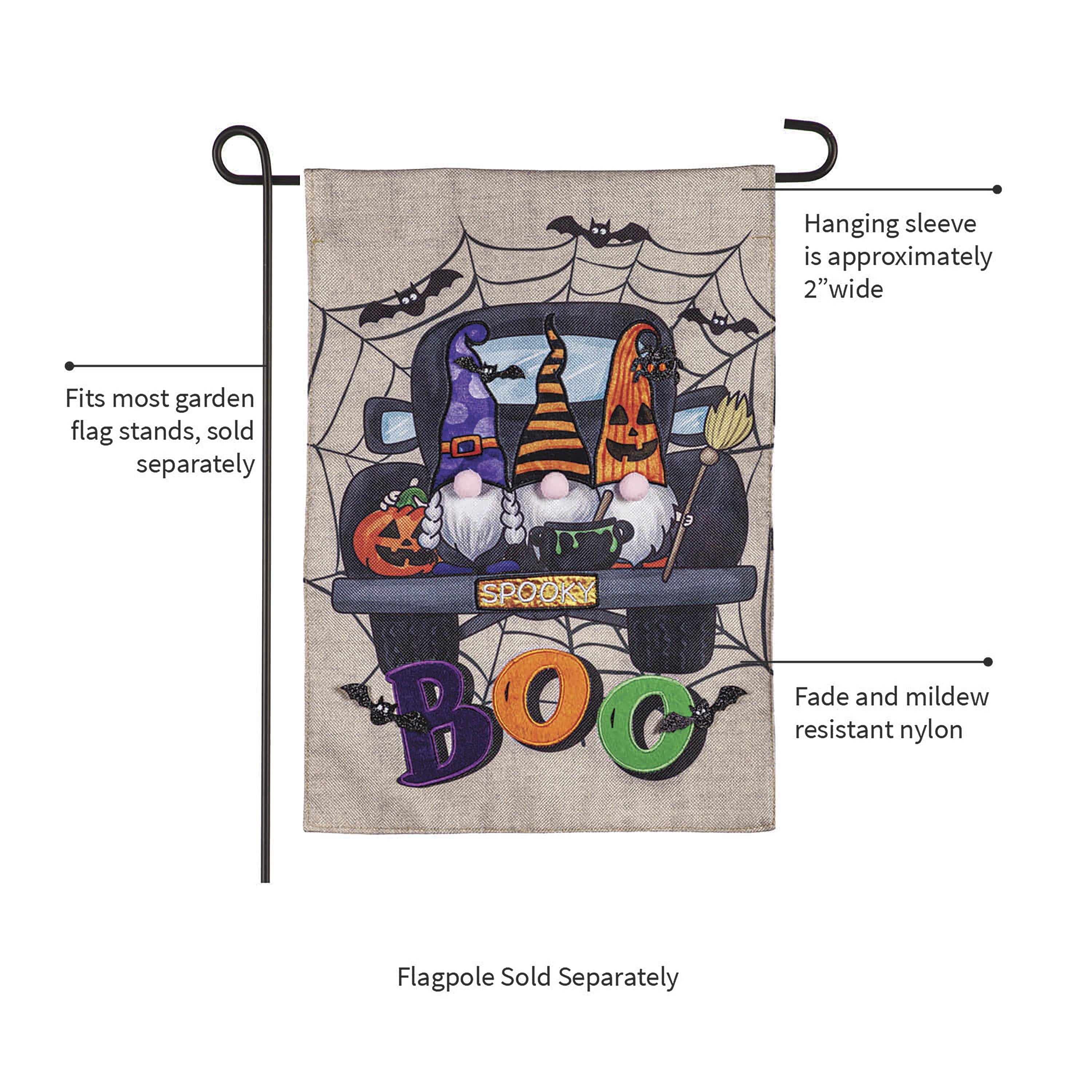 Spooky Truck Garden Burlap Flag