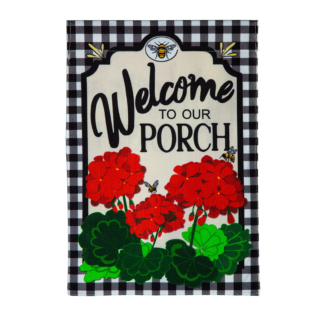 Burlap 4-Season Flags w/ Flag Stand, Set of 7, Welcome