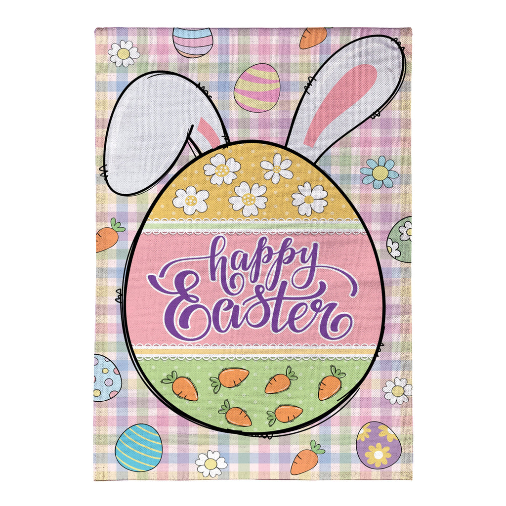 Gingham Easter Burlap House Flag