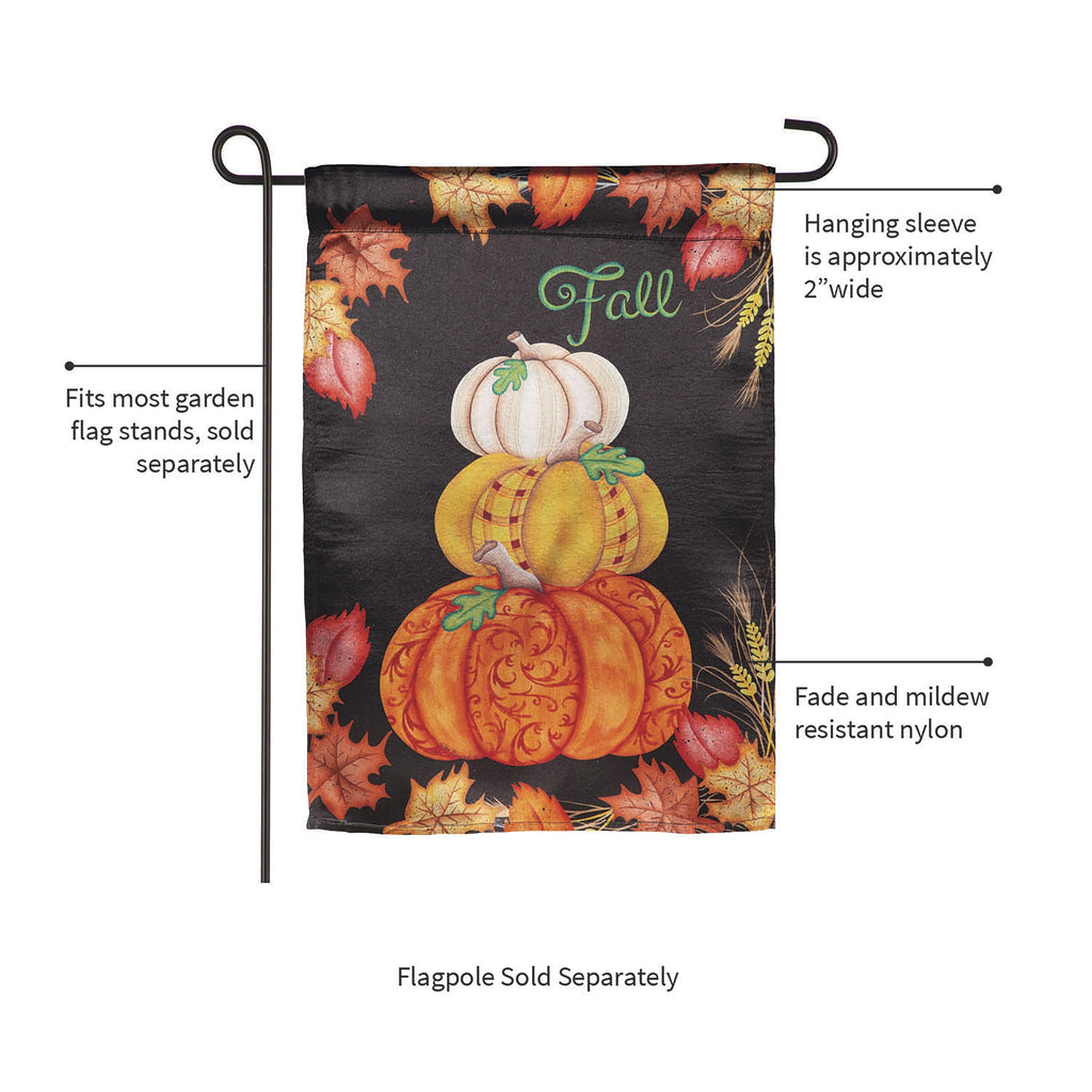Stacked Pumpkins Lustre Garden Flag