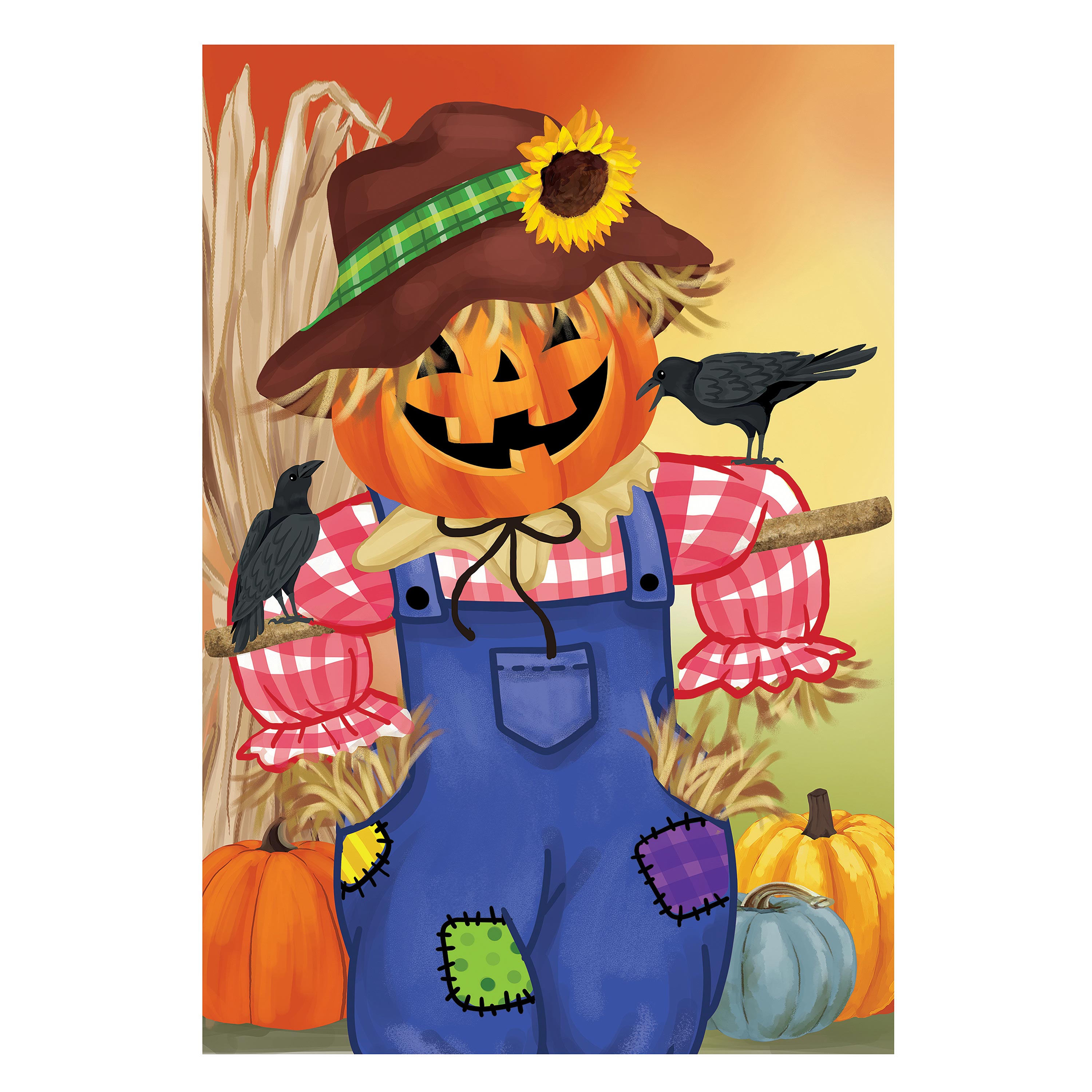 Jack The Scarecrow Burlap Garden Flag