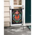 Cardinal Damask Burlap Garden Flag