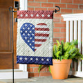 Stars & Stripes Heart Garden Quilted Flag
