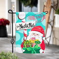 North Pole Welcome Burlap Garden Flag