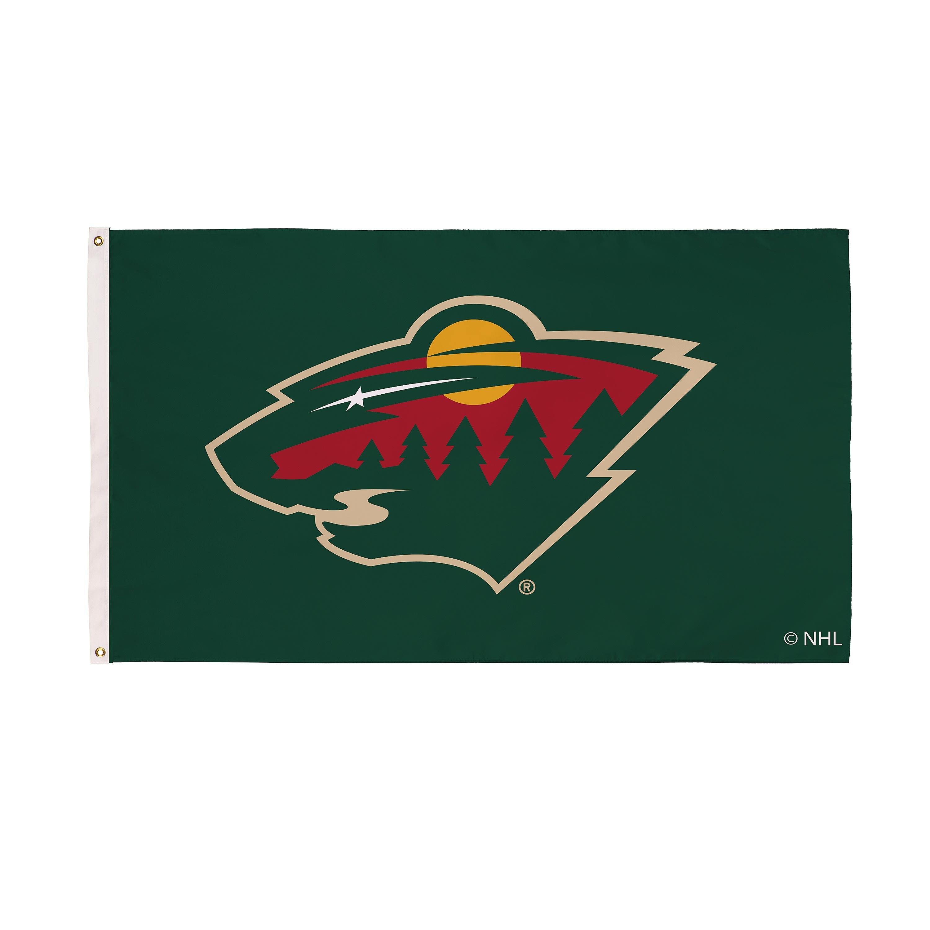 Minnesota Wild Single Sided Flag w/ 2 Grommets, 3'x5'