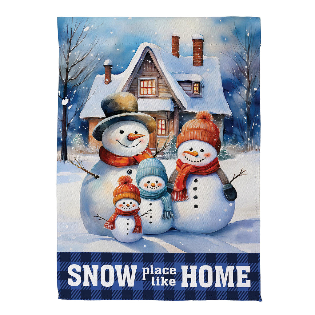 Snow Place Like Home Suede Garden Flag