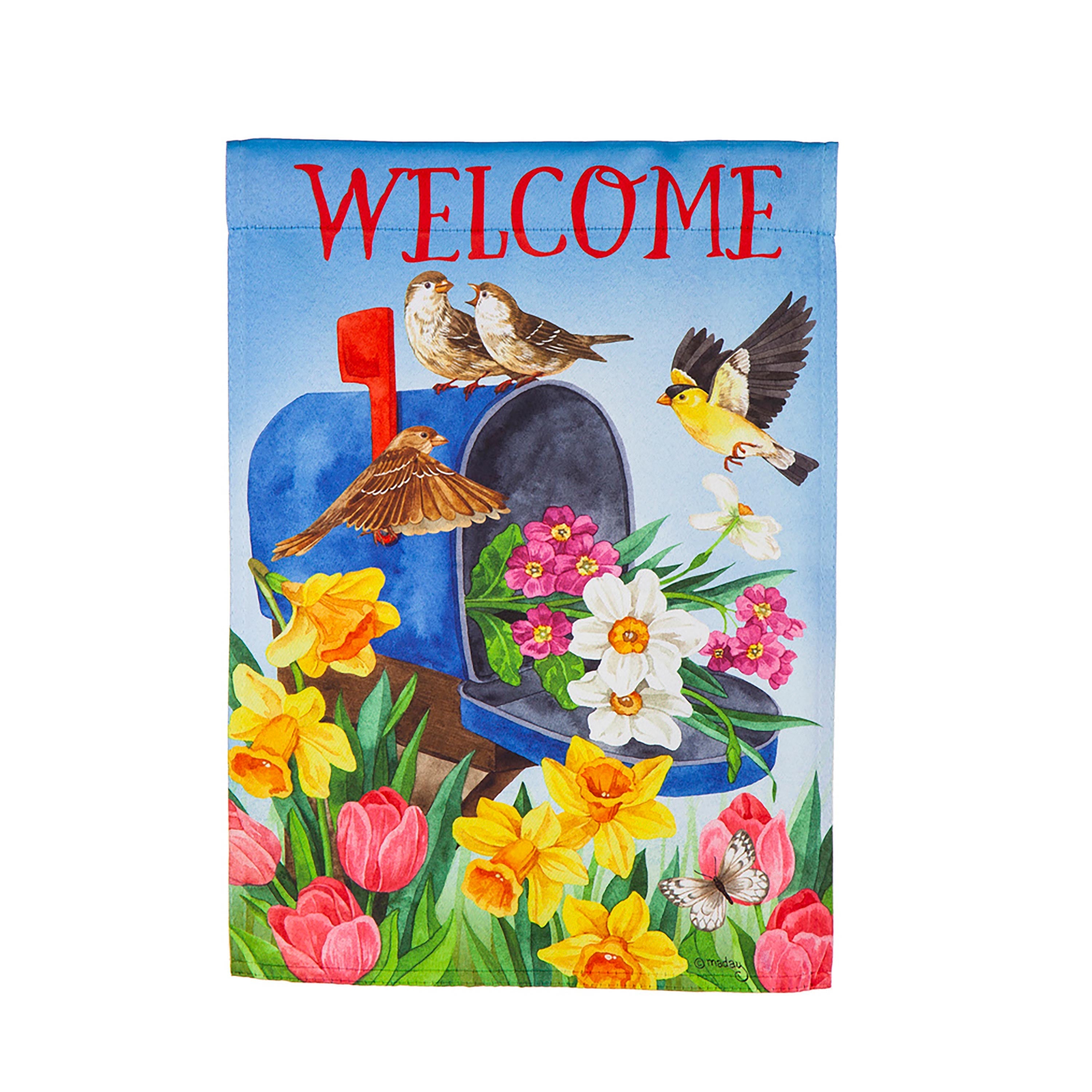 Mailbox Bouquet Garden Suede Flag
