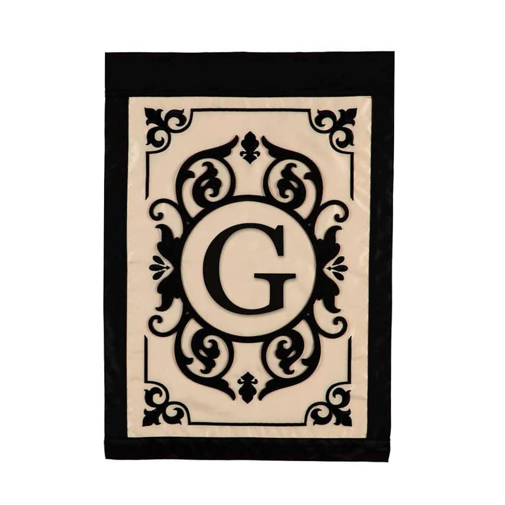 Cambridge Monogram Garden Applique Flag, Letter G