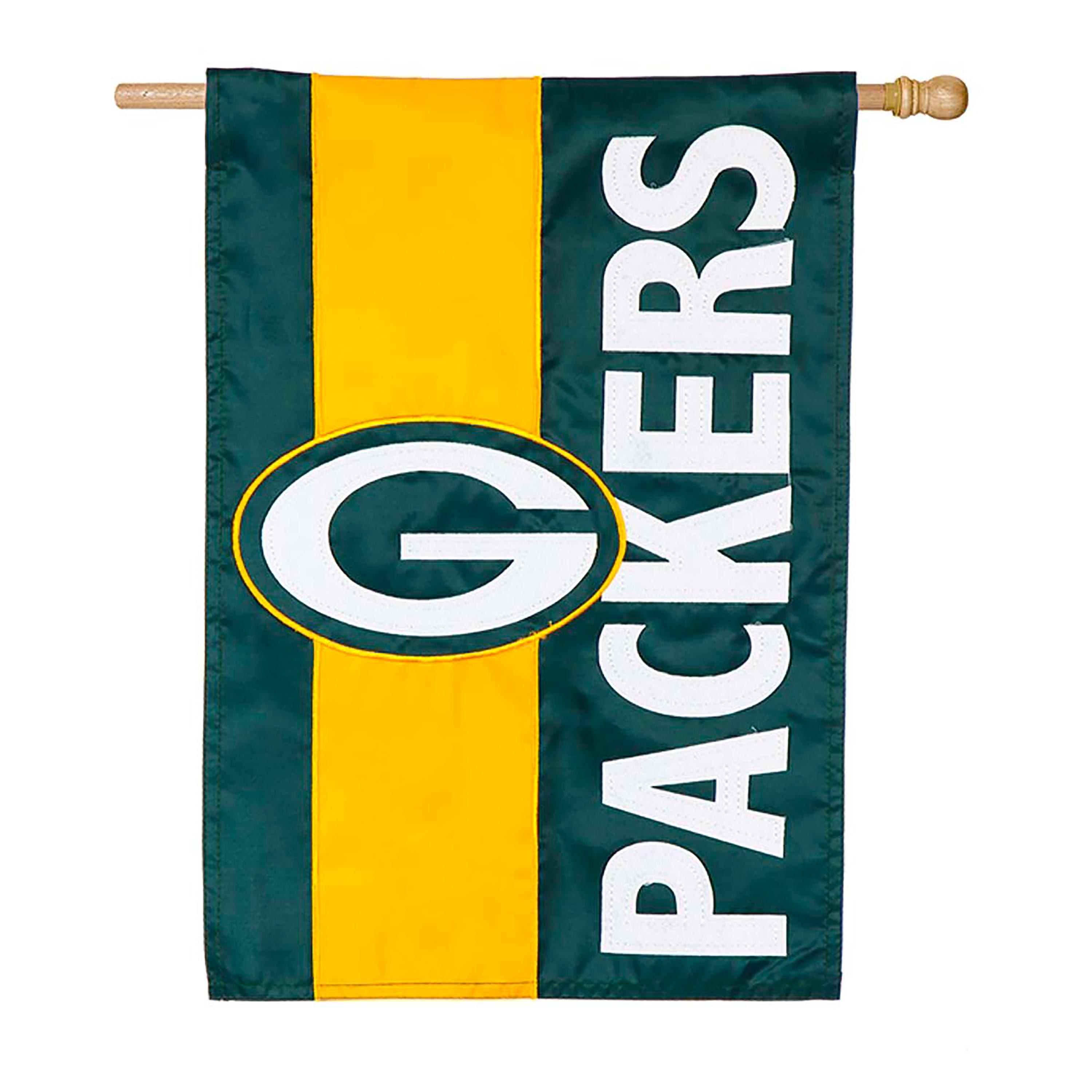 Double-Sided Embellished NFL Team Pride Applique House Flag, Green Bay Packers