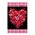 Butterfly Heart Applique Garden Flag