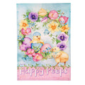 Spring Has Hatched Burlap House Flag