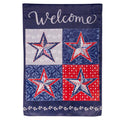 Red, White, and Blue Stars Suede House Flag