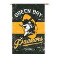 Double-Sided Vintage Graphic NFL Team Pride Linen House Flag, Green Bay Packers