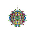 12" 3D Optical Illusion Hanging Metal Spinner, Mandala Flower