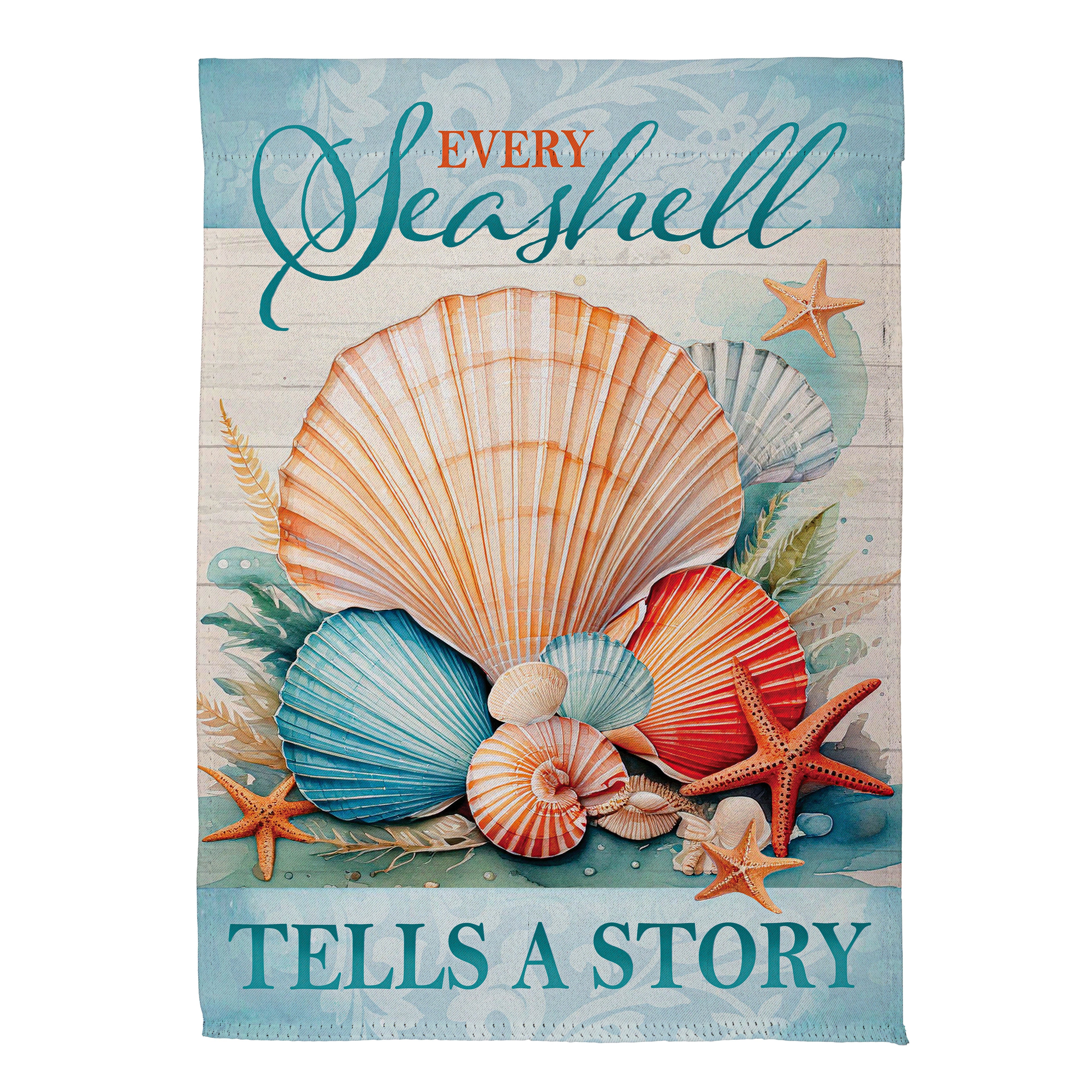 Seashell Story Suede Garden Flag