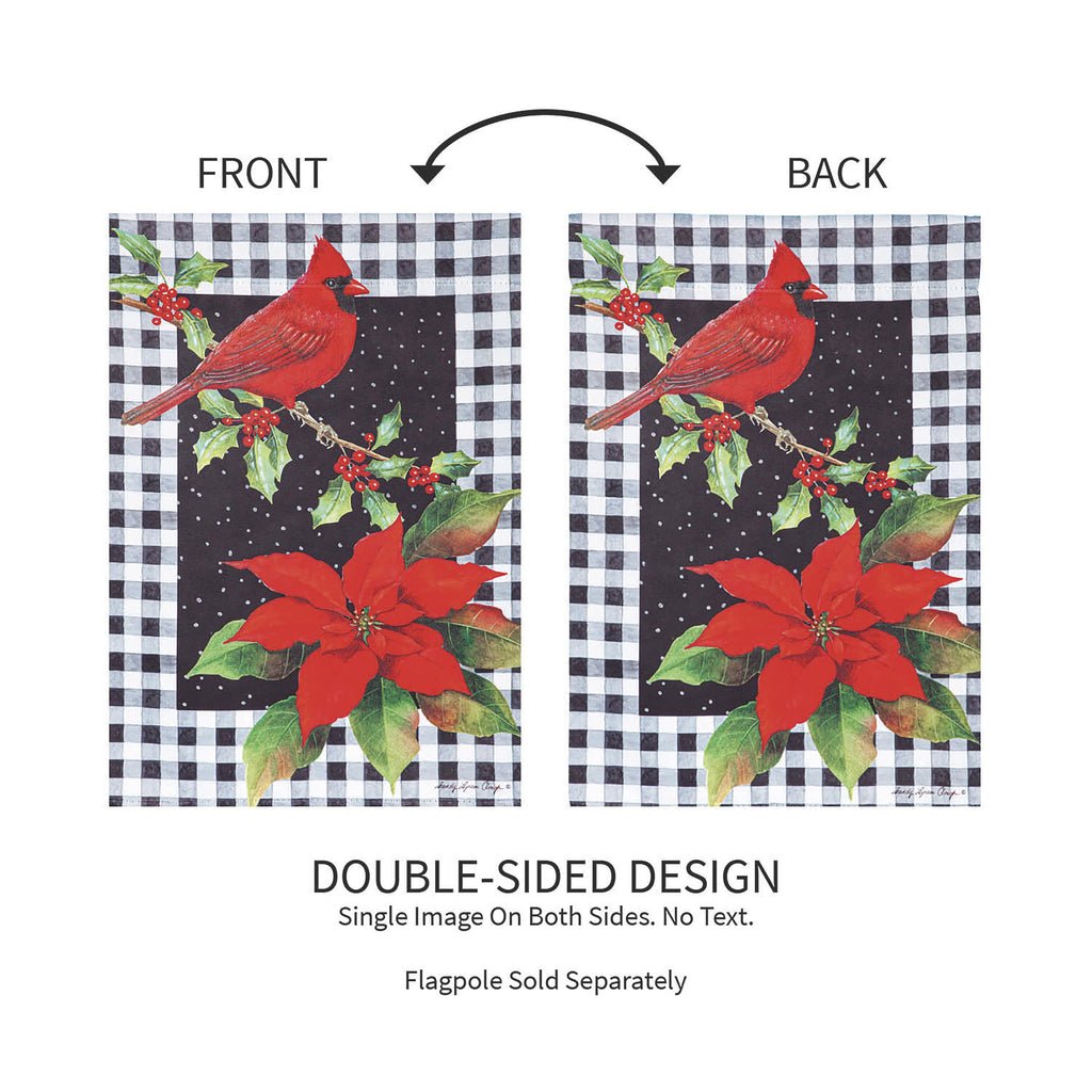 Cardinal & Holly Garden Suede Flag