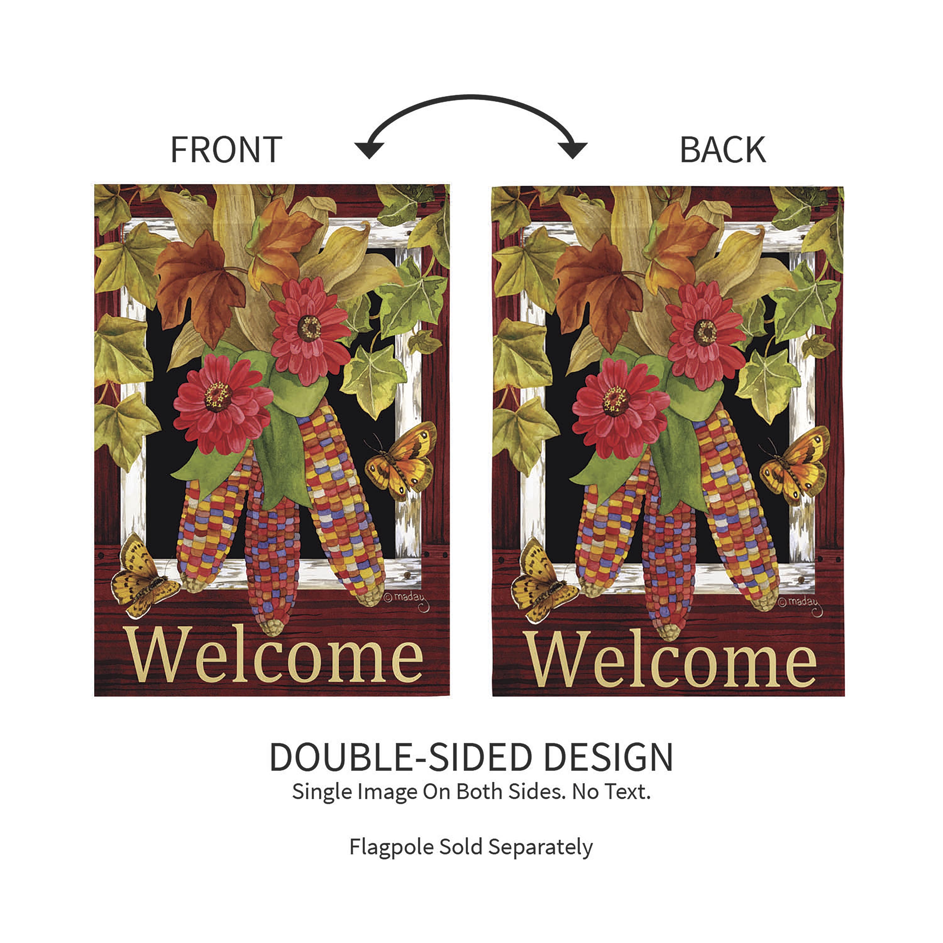 Fall Corn Suede Garden Flag