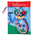 Patriotic Bicycle Garden Linen Flag