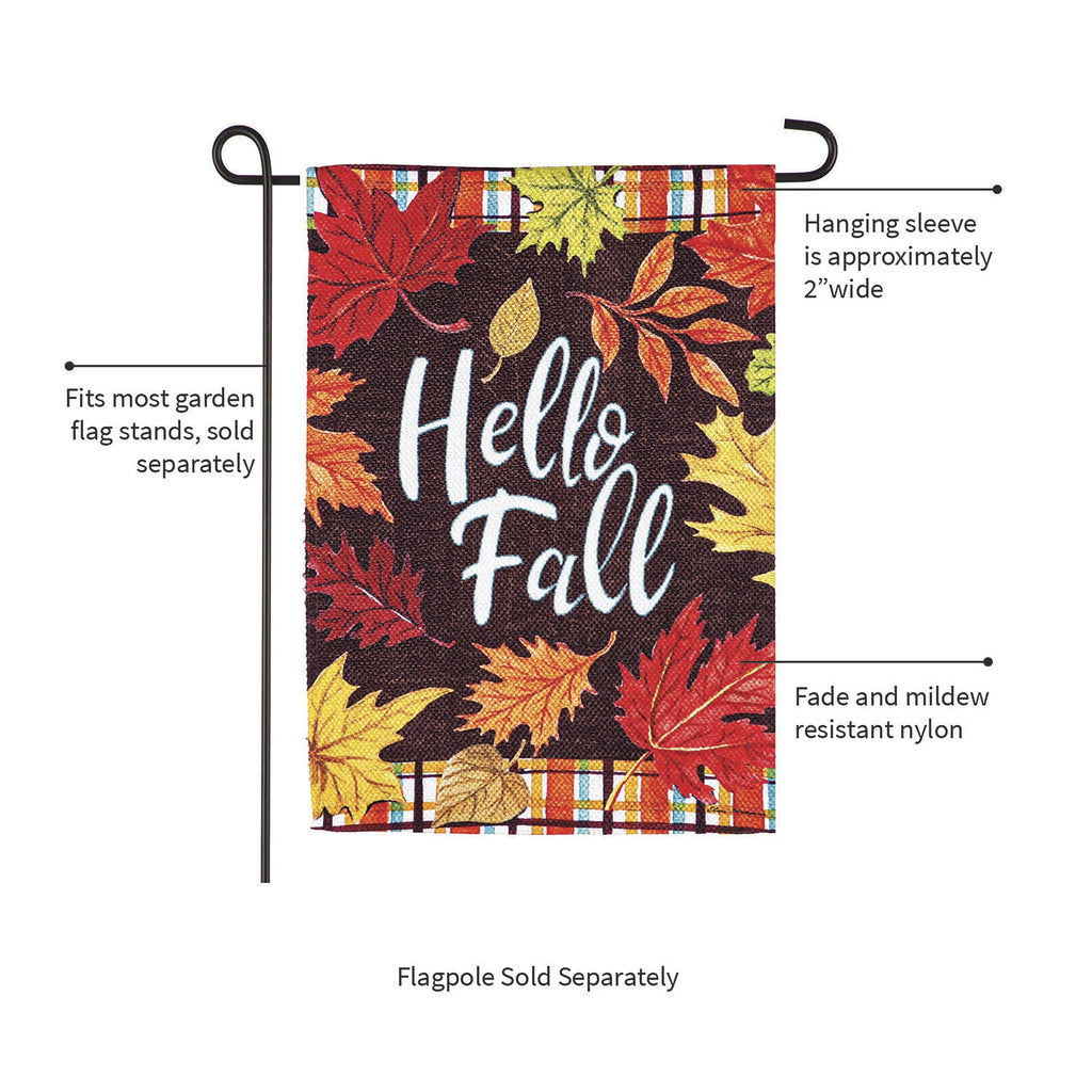 Plaid Hello Fall Garden Textured Suede