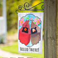 Friendly Cardinals Garden Linen Flag
