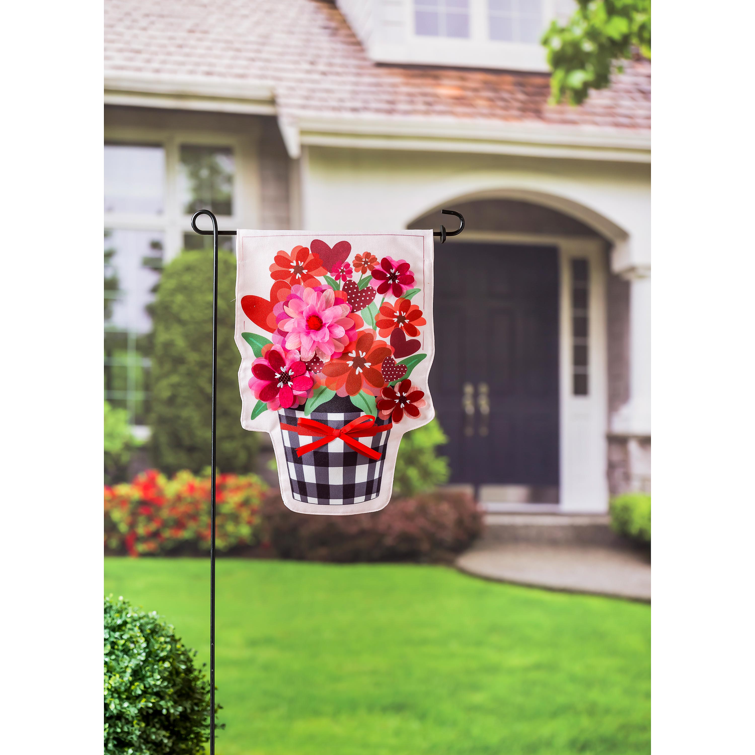 Buffalo Check Flower Pot Garden Burlap Flag