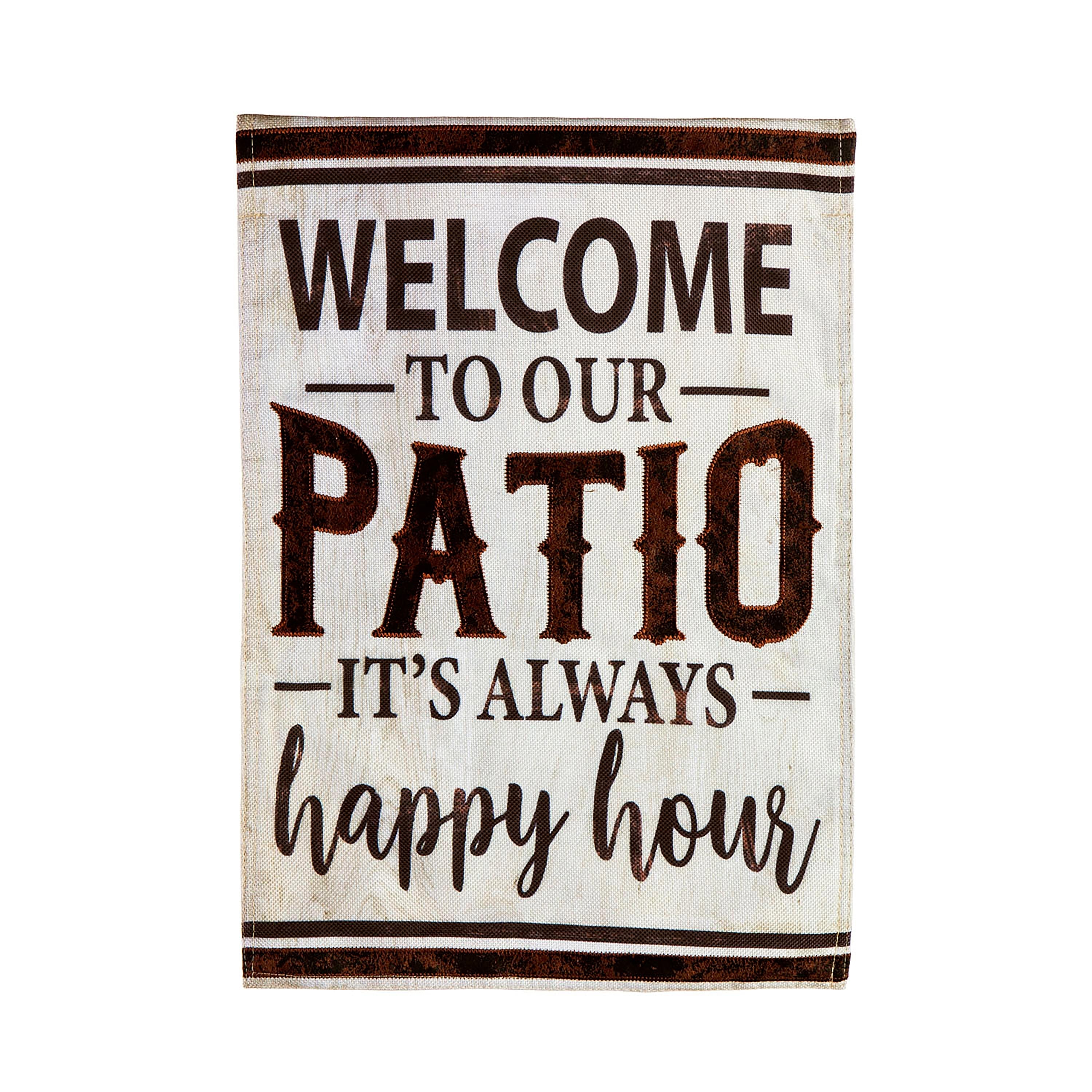 Welcome to Our Patio Garden Burlap Flag
